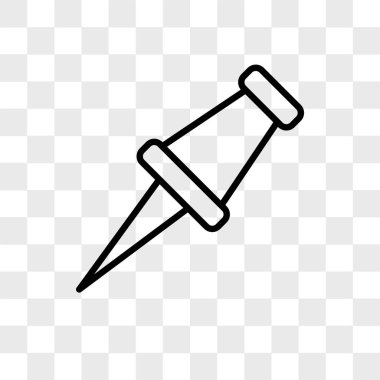 Saydam arka plan üzerinde PIN logosu des izole iğne vektör simgesi