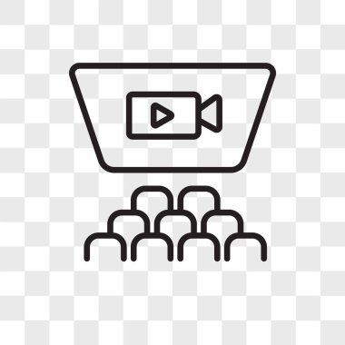 Saydam arka plan üzerinde sinema lo izole sinema vektör simgesi