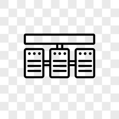 saydam arka plan üzerinde ser izole sunucu yığını vektör simgesi