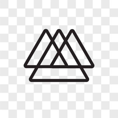 Saydam arka plan üzerinde Triangl izole üçgen vektör simgesi