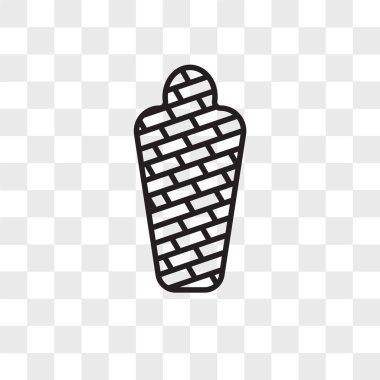 Saydam arka plan üzerinde mumya logo izole mumya vektör simgesi