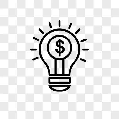 Saydam arka plan üzerinde fikir logosu d izole fikir vektör simgesi