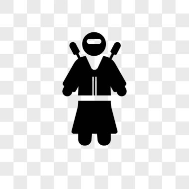 Saydam arka plan üzerinde Ni izole ninja savaşçı vektör simgesi