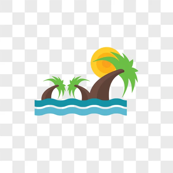 Inselvektorsymbol isoliert auf transparentem Hintergrund, Insel lo — Stockvektor