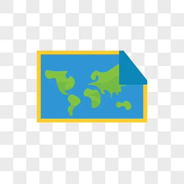 World map vector icon isolated on transparent background, World
