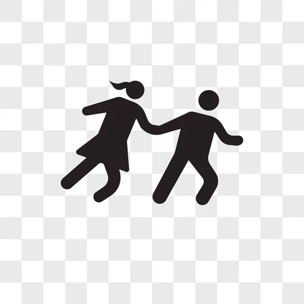 Couple Running vector icon isolated on transparent background, C — Stock Vector