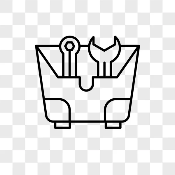 Caja de herramientas icono vectorial aislado sobre fondo transparente, Caja de herramientas — Vector de stock