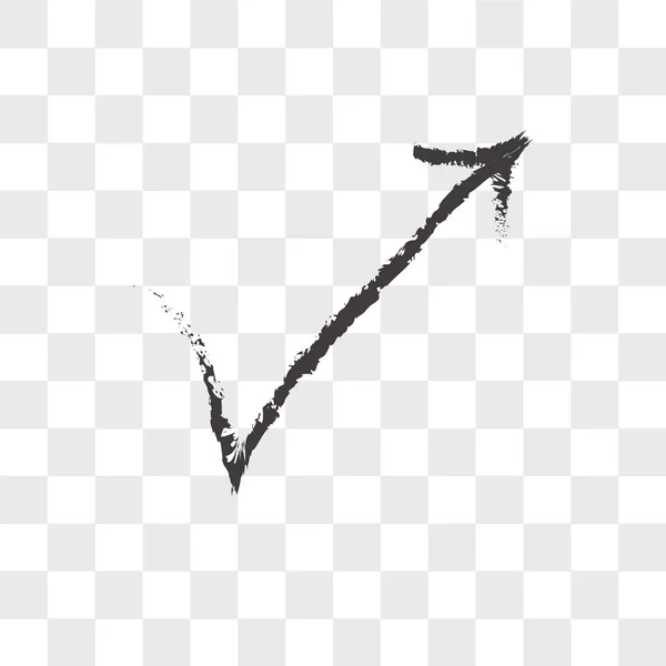 Icono de vector de flecha dibujado aislado sobre fondo transparente, S — Vector de stock