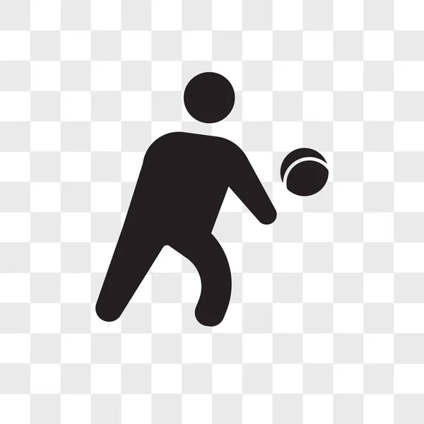 Persona Jugando voleibol icono vectorial aislado en ba transparente — Vector de stock