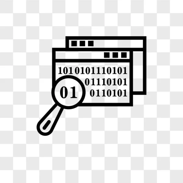 Data search vector icon isolated on transparent background, Data — Stock Vector