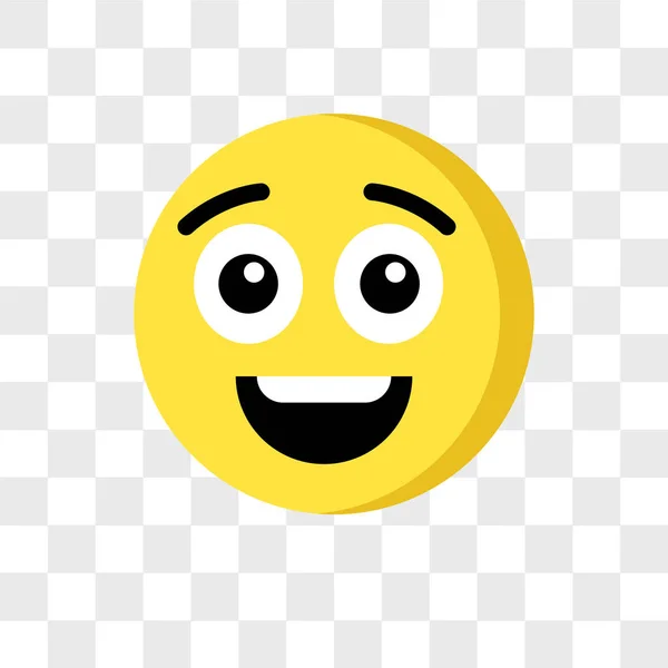 Emoji szczęśliwy wektor ikona na białym tle na przezroczystym tle, Happ — Wektor stockowy