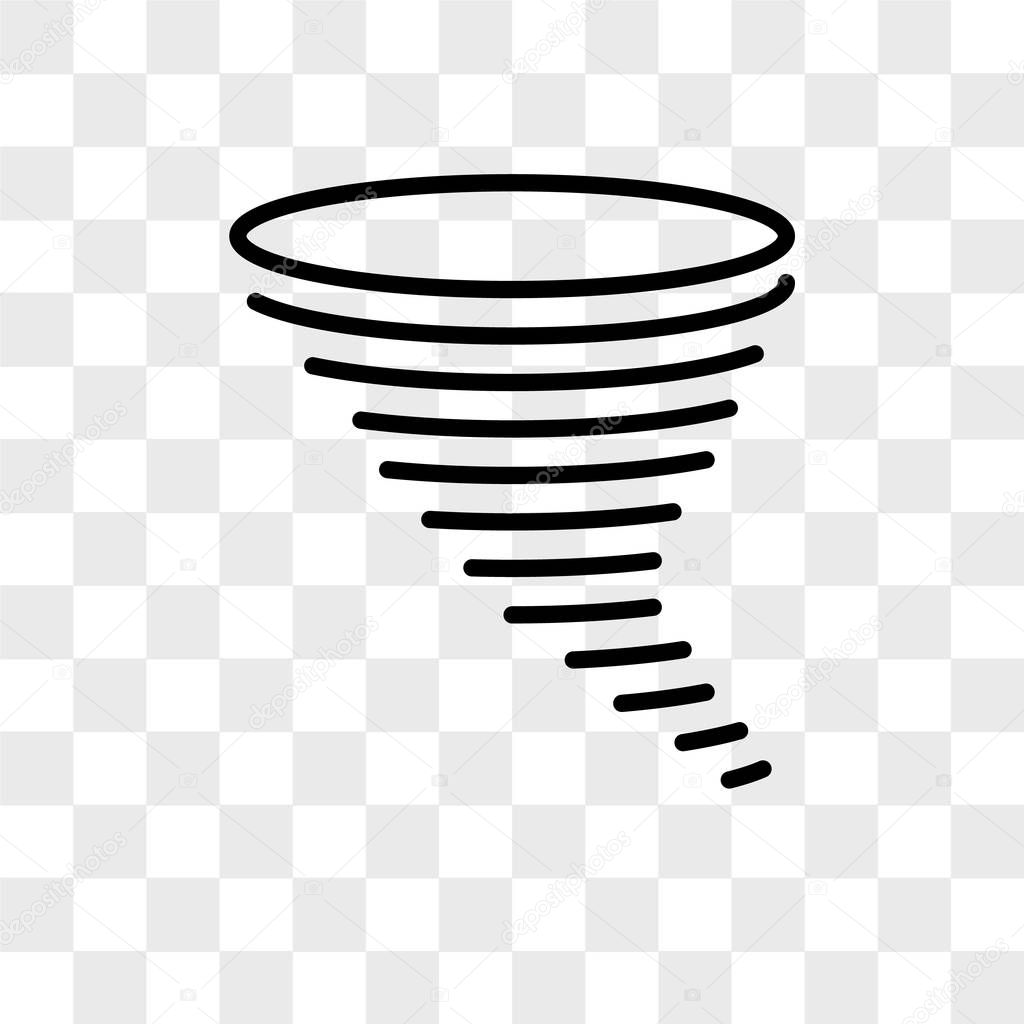 Tornado vector icon isolated on transparent background, Tornado logo concept