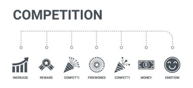 7 simgeleri duygu, para, konfeti, havai fişek gibi basit bir set