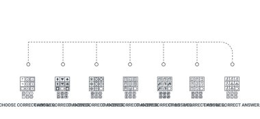 Basit dizi 7 simgeleri gibi doğru cevap seçin. IQ testi. Lo