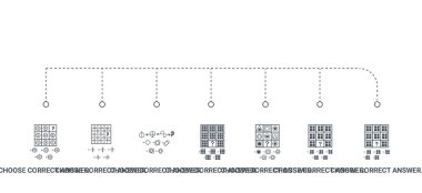 Basit dizi 7 simgeleri gibi doğru cevap seçin. IQ testi. Lo