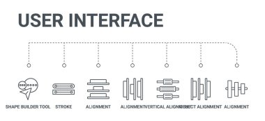 7 hat simgelerini hizalama, nesne hizalaması gibi basit bir set, 