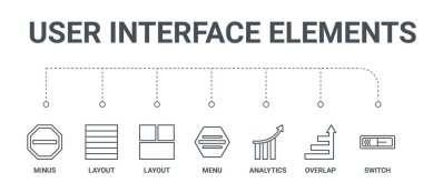 7 hat simgeleri anahtarı, çakışma, analytics, m gibi basit bir set