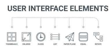 Basit dizi 7 satır simgeler çevirin, eşit gibi Kağıt Uçak, l