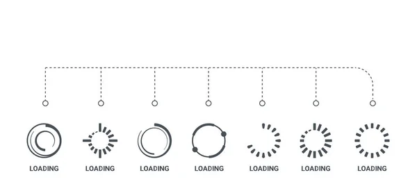 Eenvoudige set van 7 iconen zoals laden, laden, laden, van c — Stockvector