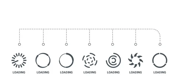 Simple set of 7 icons such as loading, loading, loading, from  c — Stock Vector