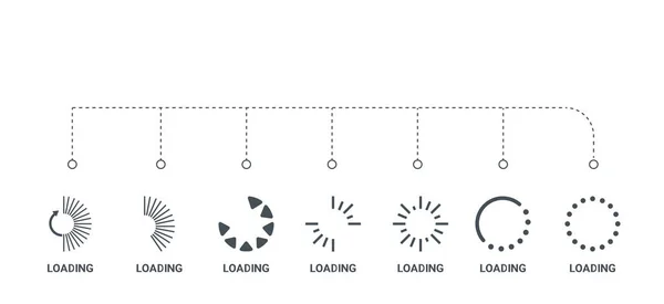 Simple set of 7 icons such as loading, loading, loading, from  c — Stock Vector