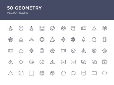 geometri vektör simgeler altıgen, dikdörtgen, cyli gibi 50 set
