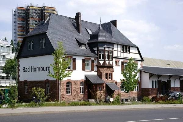 Estación Carga Bad Homburg Edificio Con Entramado Madera Estación Carga — Foto de Stock