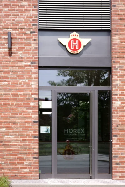 Vstupní Dveře Horex Muzeum Bad Homburg Znak Logo Motocykl Výrobce — Stock fotografie