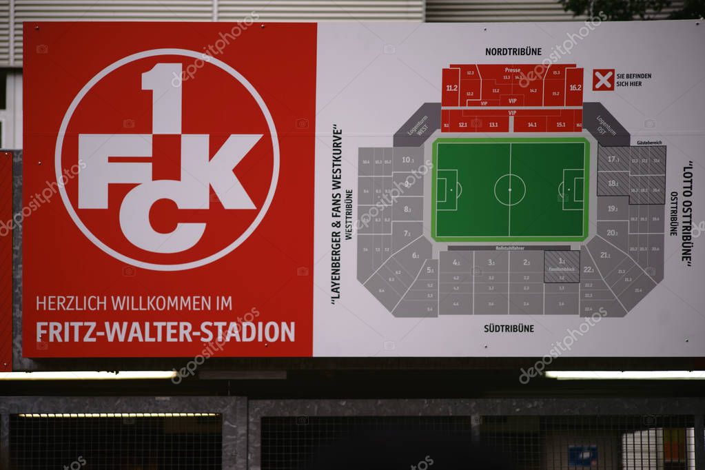 Stadium plan Fritz-Walter-Stadium Kaiserslautern / The stadium plan of the Fritz-Walter-Stadium, the venue of 1. FC Kaiserslautern on July 28, 2018 in Kaiserslautern.