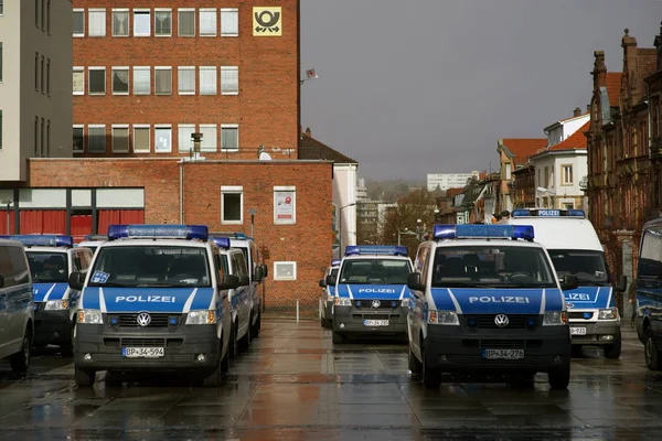 Gebruik Van Politie Hoogbeveiligde Spel Politie Auto Staan Het Voorplein — Stockfoto