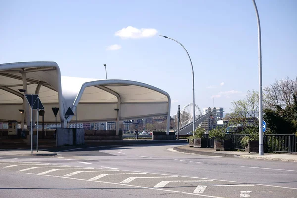 Autobusové Nádraží Mainz Kastel Moderní Autobusové Nádraží Zastávce Brueckenkopf Mainz — Stock fotografie