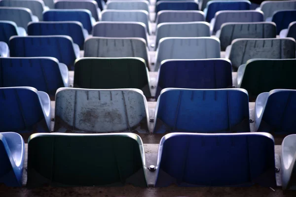 Vista Trasera Los Asientos Del Estadio Vista Trasera Los Respaldos — Foto de Stock