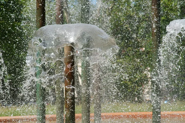 Rippling Water Fountains Closeup Rippling Water Fountains Water Drops Fountain — Stock Photo, Image