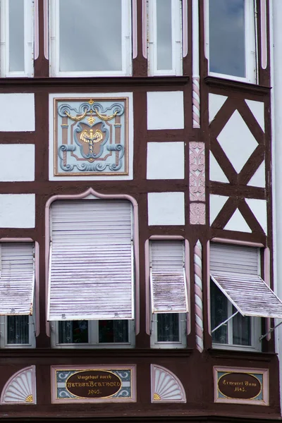 Wappen Alten Haus Ein Altes Denkmalgeschütztes Wohn Und Geschäftshaus Einer — Stockfoto