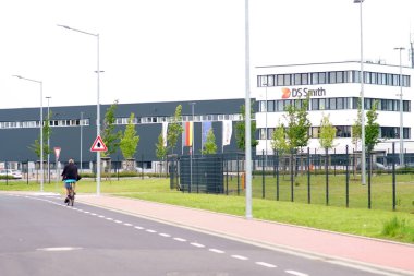 Ds Smith ambalaj Erlensee / Şirket Ds Smith Ambalaj tesisi, Mayıs'ta hava üssünde ambalaj üreticisi 31, 2019 Erlensee.