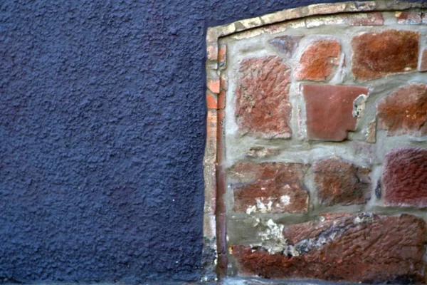 Muur Close Close Van Een Nieuwe Bakstenen Muur Pleister — Stockfoto