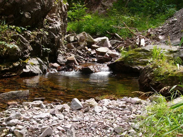 Rivière Montagne Rapides Rivière Rapide Parmi Les Rochers — Photo