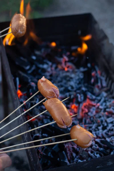 Las Salchichas Asan Parrilla — Foto de Stock