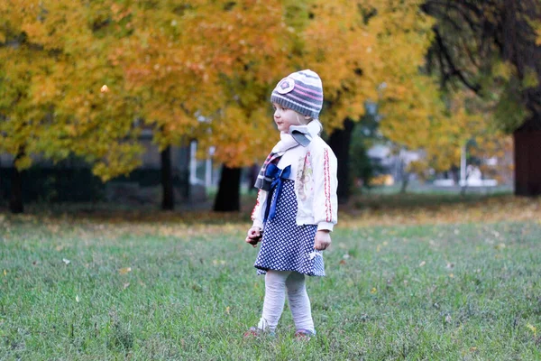 在大自然的背景下装扮成白衣和蓝衣的女孩 — 图库照片