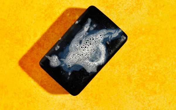 Wet bar of black soap Stock Image