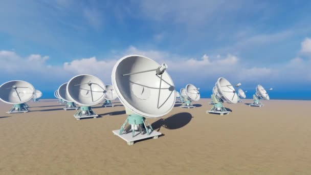 Receptores Tecnología Espacial Plato Satélite — Vídeo de stock