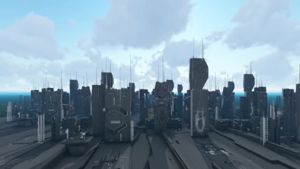 Sci City Background — Stock Video
