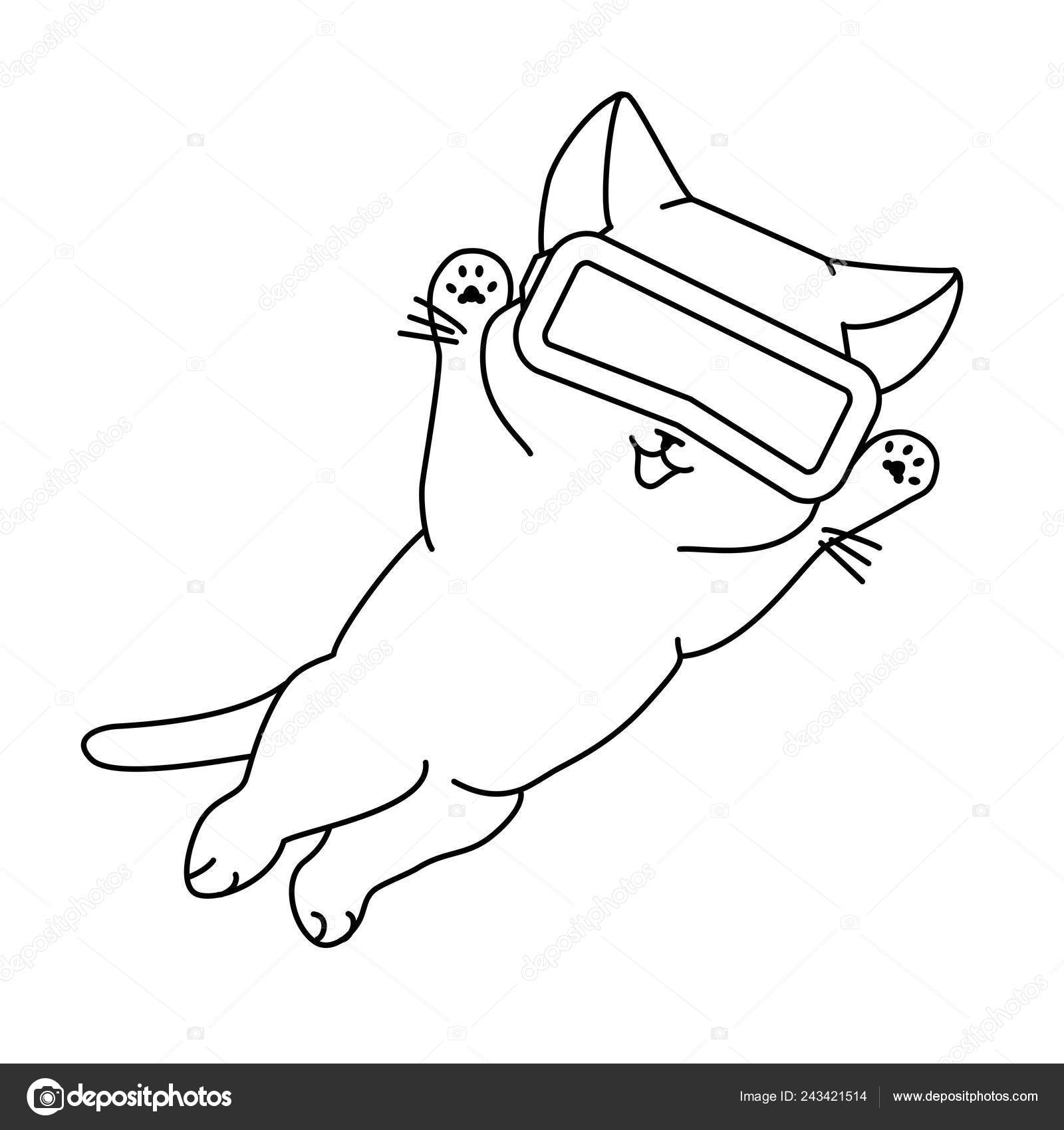 Cat Pouncing Lineart