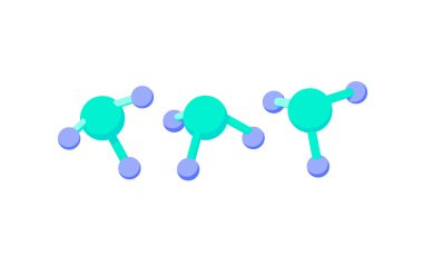 Üç molekül. Soyut geometrik formlar.
