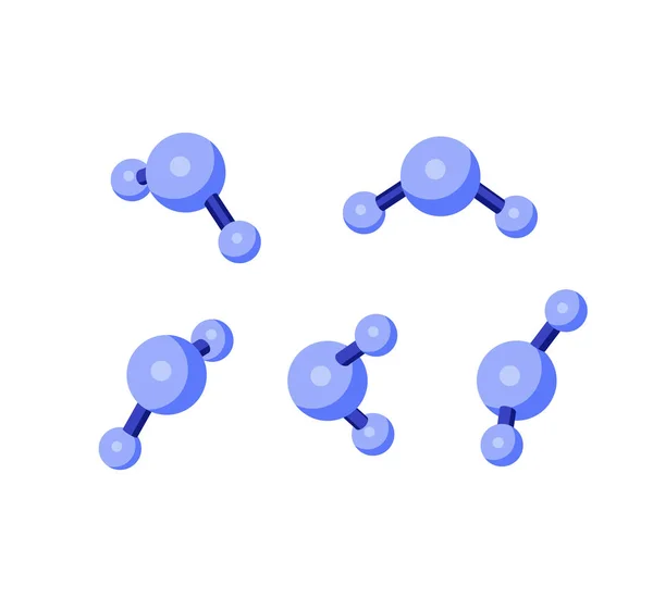 Fünf Moleküle. abstrakte geometrische Formen. — Stockvektor