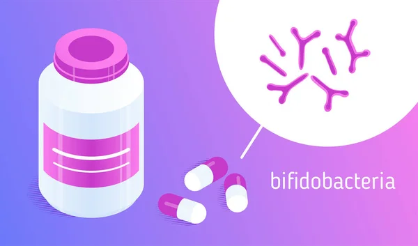 필 병 과 알 약 bifidobacteria — 스톡 벡터