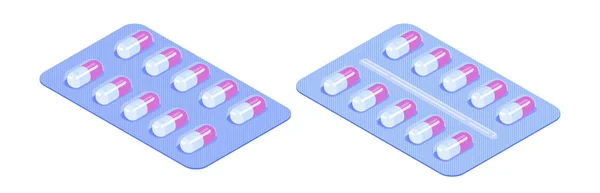 Blister verpakkingen met capsules — Stockvector