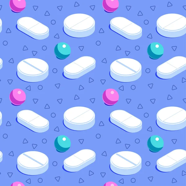 Modèle sans couture avec des médicaments — Image vectorielle