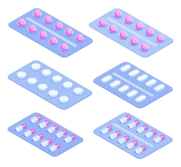 Set blisterverpakkingen — Stockvector