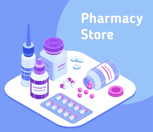 Ilustración para farmacia — Vector de stock